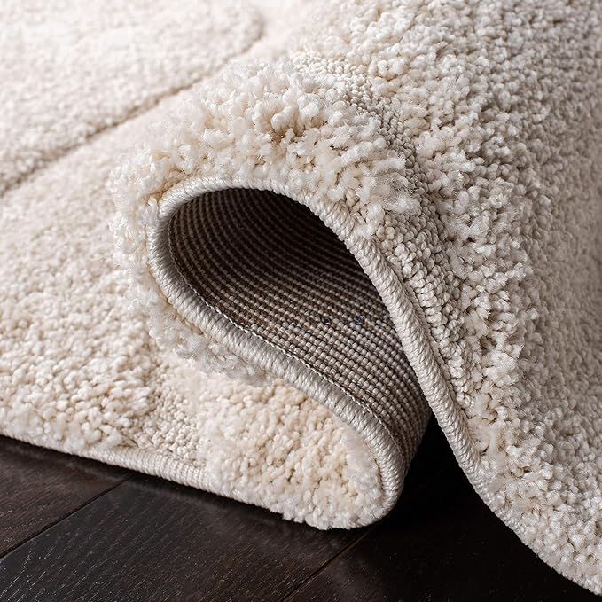 SAFAVIEH Florida Shag Collection Runner Rug - 2'3" x 11', Creme & Creme, Non-Shedding & Easy Care, 1.2-inch Thick Ideal for High Traffic Areas in Living Room, Bedroom (SG471-1111)