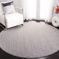 SAFAVIEH Vision Collection Area Rug - 6'7" Round, Silver, Modern Ombre Design, Non-Shedding & Easy to Clean, Ideal for Living Room, Bedroom, Dining Space (VSN606G)
