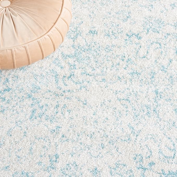 SAFAVIEH Area Rug 8x10 - Adirondack Collection - Large - Ivory & Light Blue, Distressed Vintage Floral Design, Non-Shedding & Easy to Clean, Ideal for Living Room, Bedroom, Dining Space (ADR109L)