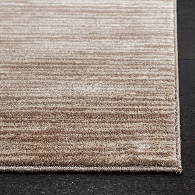 SAFAVIEH Vision Collection Area Rug - 8' Square, Light Brown, Modern Ombre Design, Non-Shedding & Easy to Clean, Ideal for Living Room, Bedroom, Dining Space (VSN606C)
