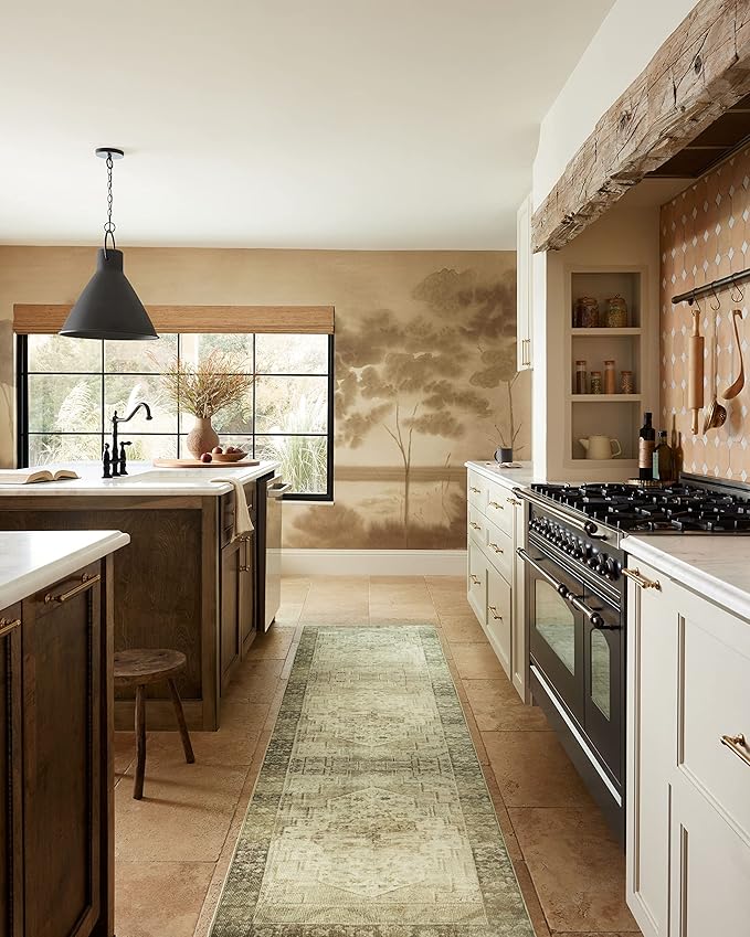 Loloi Magnolia Home by Joanna Gaines Banks Collection BAN-06 Natural/Granite 5'-0" x 7'-6", .13" Pile Height, Machine Washable, Area Rug