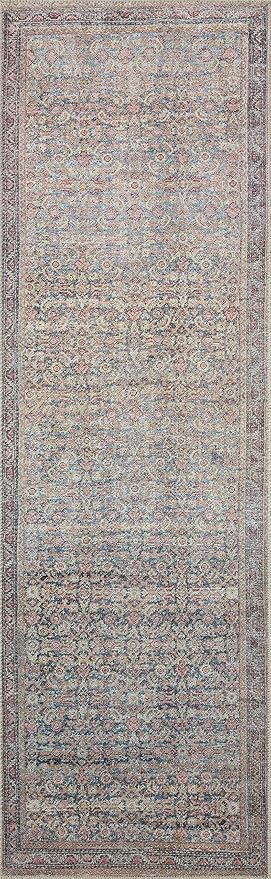 Loloi Adrian Collection ADR-04 Denim/Multi 2'-6" x 12'-0", .19" Thick Runner Rug