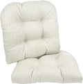 Klear Vu Gripper Overstuffed Universal Non-Slip Dining Chair Cushions for Kitchen Decor or Office Use, U-Shaped Skid-Proof Seat Pad, 17x17 Inches, 2 Count (Pack of 1), Chenille Ivory