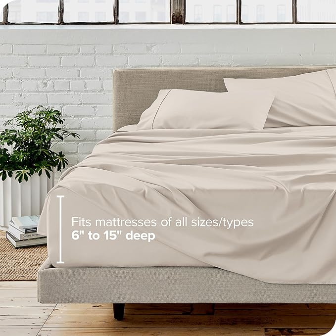 Bare Home Split King Sheet Set - 1800 Ultra-Soft Microfiber Bed Sheets - Double Brushed - Deep Pockets - Easy Fit - 5 Piece Set - Bed Sheets & Pillowcases (Split King, Wheat)