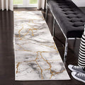 SAFAVIEH Craft Collection Runner Rug - 2'3" x 14', Grey & Gold, Modern Abstract Design, Non-Shedding & Easy Care, Ideal for High Traffic Areas in Living Room, Bedroom (CFT877F)