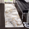 SAFAVIEH Craft Collection Runner Rug - 2'3" x 6', Grey & Gold, Modern Abstract Design, Non-Shedding & Easy Care, Ideal for High Traffic Areas in Living Room, Bedroom (CFT877F)