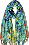 VENVSBEE Reversible Scarf Soft Large Shawl Wrap Blanket Double Sided Art Print Warm Pashmina Stoles Klimt Van Gogh Gifts