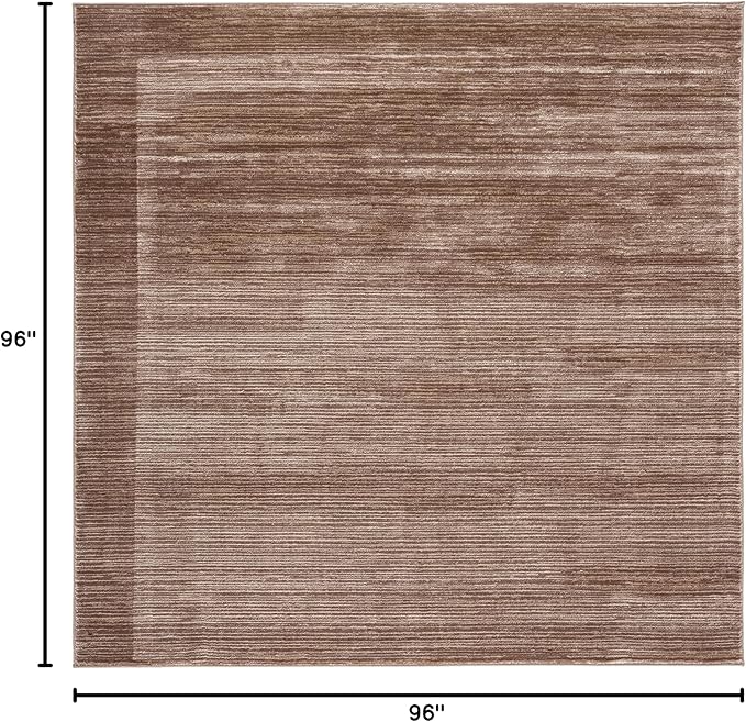 SAFAVIEH Vision Collection Area Rug - 8' Square, Light Brown, Modern Ombre Design, Non-Shedding & Easy to Clean, Ideal for Living Room, Bedroom, Dining Space (VSN606C)
