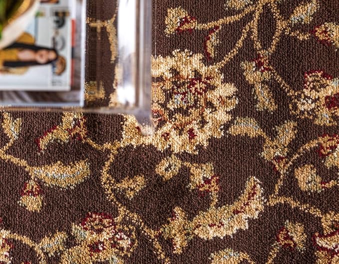 Unique Loom Voyage Collection Traditional Oriental Classic Intricate Design Area Rug (2' 7 x 10' 0 Runner, Brown/Ivory)