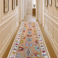 Fame Living Orange Oushak Runner Rug, Modern Runners, Vintage, Turkish, Eclectic, Floral, Pastel, Washable, Runner for Hallway, Kitchen, Bedroom, Bathroom, 2'5"x9'8"