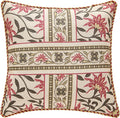 patdrea Designer Throw Pillow Covers,Vintage Red Linen Pillowcases with Leaves and Flower Pattern Pillows Cover for Couch,Decorative Square Cushion for Bed Living Room Outdoor Car,18X18 Inches