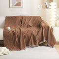 MEETSKY Couch Cover Sofa Cover Washable,Chenille Sofa Covers for 2 Cushion Couch Sofa, Sofa Slipcover Loveseat Pet Couch Covers for Sectional Sofa, 71" x 118", Camel