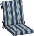 Arden Outdoor Dining Chair Cushion, 20 x 20, Rain-Proof, Fade Resistant, Sapphire Aurora Blue Stripe