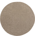 TOWN & COUNTRY BASICS Pax Herringbone Textured Solid Everwash® Washable Area Rug, Low Pile, Non-Slip Backing, Easy Clean Pet & Family Friendly Rug, Brown, 8' Round