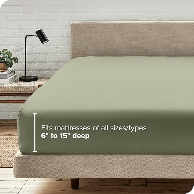 Fitted Bottom Sheet Twin XL Size - Premium 1800 Microfiber - Ultra-Soft Hotel Luxury - Deep Pocket - Durable and Long Lasting - Extra Long Fitted Sheet (Twin XL, Sage)