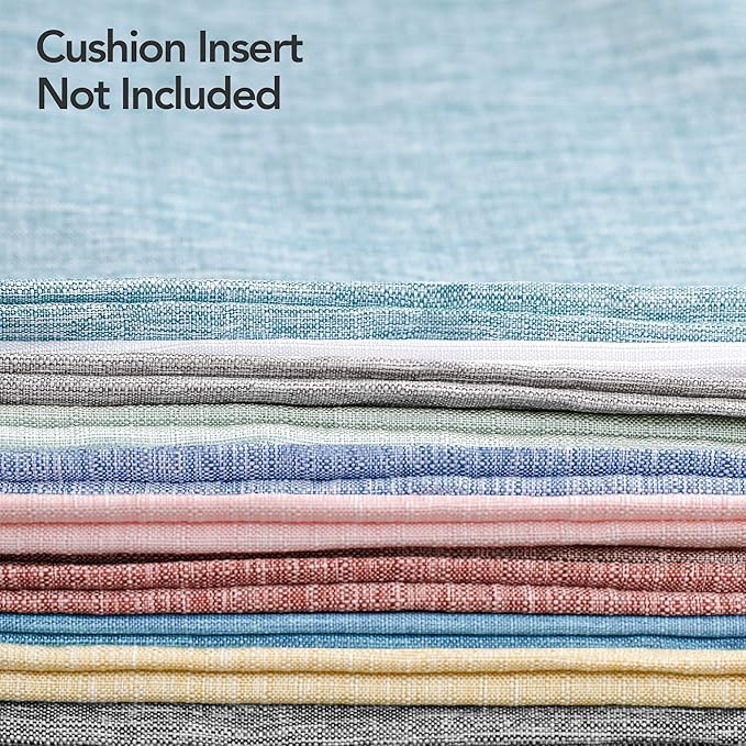Deconovo Decorative Throw Pillow Covers - Set of 4 Soft Linen Cushion Covers, 12x20 Inch, Green & Machine Washable Pillowcases for Sofa, Bedroom, Living Room Décor, Coral Green,COVERS ONLY, No Inserts