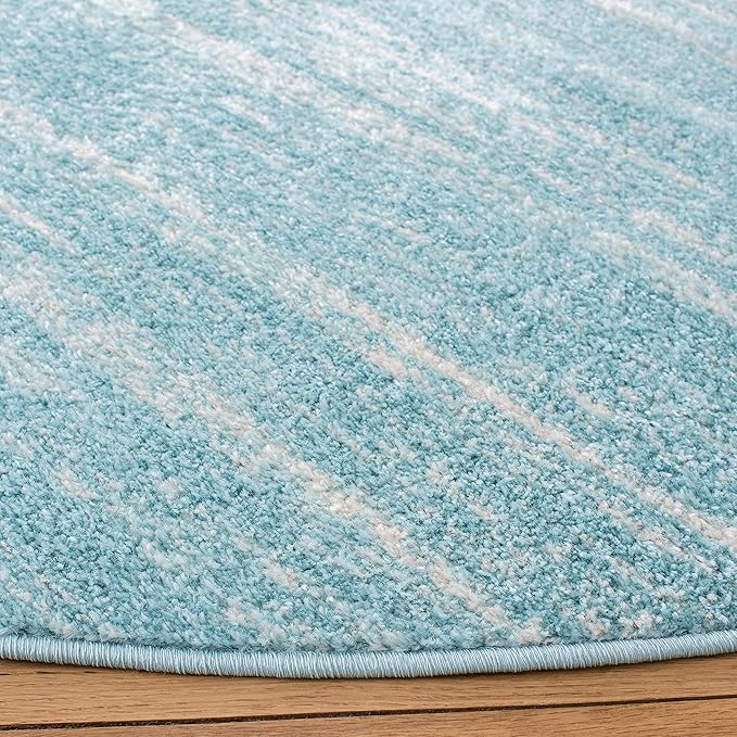 Safavieh Adirondack Collection Area Rug - 10' Round, Aqua & Ivory, Modern Ombre Design, Non Shedding & Easy to Clean, Ideal for Living Room, Bedroom, Office, Dining Space (ADR113J)