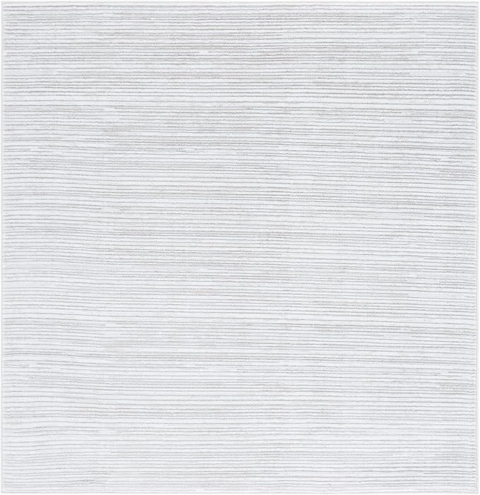 SAFAVIEH Vision Collection Area Rug - 5' Square, Ivory & Grey, Modern Ombre Design, Non-Shedding & Easy to Clean, Ideal for Living Room, Bedroom, Dining Space (VSN606K)
