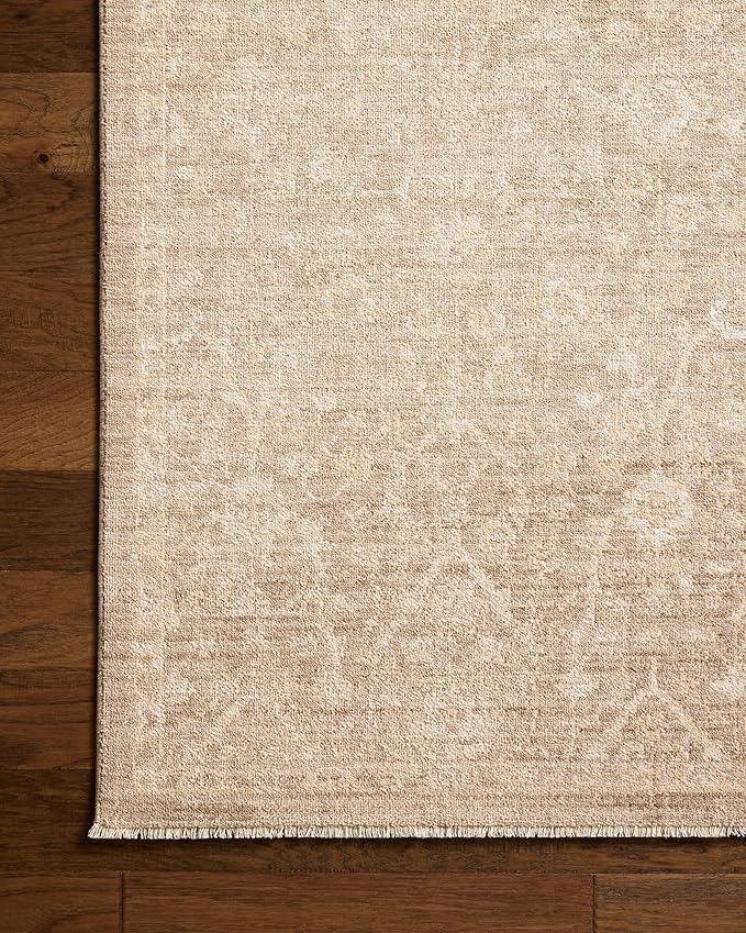 Loloi Chris Loves Julia Palma Collection PLM-01 Bark/Natural 3'-6" x 5'-6" Accent Rug Vintage Style Boho Living Room Bedroom Carpet