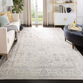 SAFAVIEH Adirondack Collection Area Rug - 11' Square, Ivory & Silver, Distressed Vintage Floral Design, Non-Shedding & Easy to Clean, Ideal for Living Room, Bedroom, Dining Space (ADR109C)