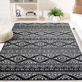 SAFAVIEH Tulum Collection Area Rug - 10' Square, Black & Ivory, Moroccan Boho Tribal Design, Non-Shedding & Easy to Clean, Ideal for Living Room, Bedroom, Dining Space (TUL272Z)