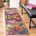 SAFAVIEH Monaco Collection Runner Rug - 2'3" x 20', Pink & Multi, Boho Chic Abstract Watercolor Design, Non-Shedding & Easy Care, Ideal for High Traffic Areas in Living Room, Bedroom (MNC225D)
