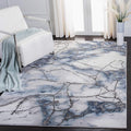 SAFAVIEH Craft Collection Area Rug - 4' Square, Grey & Blue, Modern Abstract Design, Non-Shedding & Easy Care, Ideal for High Traffic Areas in Living Room, Bedroom (CFT877L)