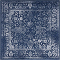 SAFAVIEH Adirondack Collection Area Rug - 6'7" Square, Navy & Ivory, Distressed Vintage Floral Design, Non-Shedding & Easy Cleaning, Ideal for Living Room, Bedroom, Dining Space (ADR109N)