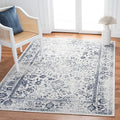 SAFAVIEH Area Rug 4x6 - Adirondack Collection - Ivory & Navy, Distressed Vintage Floral Design, Non-Shedding & Easy to Clean, Ideal for Living Room, Bedroom, Dining Space (ADR109M)