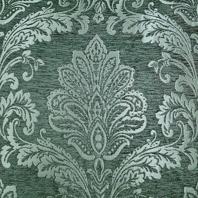 Touch of Class Camelot Luxury Bedding | Striking Emerald Green | Matte Satin Damask on Textured Jacquard-Woven Chenille 6 Piece Set Includes King Bedspread, 2 King Shams, and 3 Decorative Pillows
