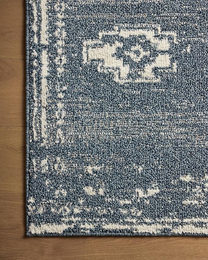 Loloi Magnolia Home by Joanna Gaines Gigi Collection GIG-03 Denim/Ivory 6'-7" x 9'-2" Area Rug
