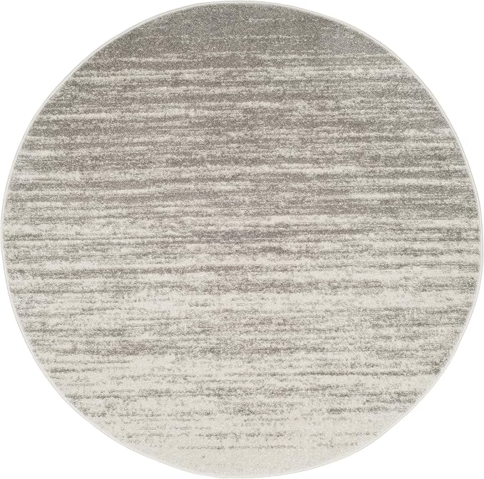 SAFAVIEH Adirondack Collection Area Rug - 4' Round, Light Grey & Grey, Modern Ombre Design, Non Shedding & Easy to Clean, Ideal for Living Room, Bedroom, Office, Dining Space (ADR113C)