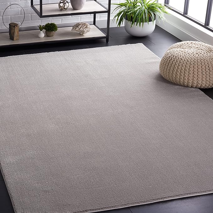 SAFAVIEH Revive Collection Area Rug - 6'7" x 9', Grey, Solid Design, Non-Shedding & Easy Care, Ideal for High Traffic Areas in Living Room, Bedroom, Dining (REV102F-6)