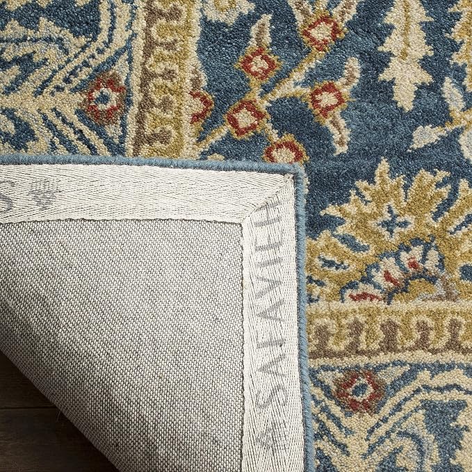 SAFAVIEH Antiquity Collection 3' x 5' Dark Blue/Multi AT64B Handmade Traditional Oriental Premium Wool Area Rug