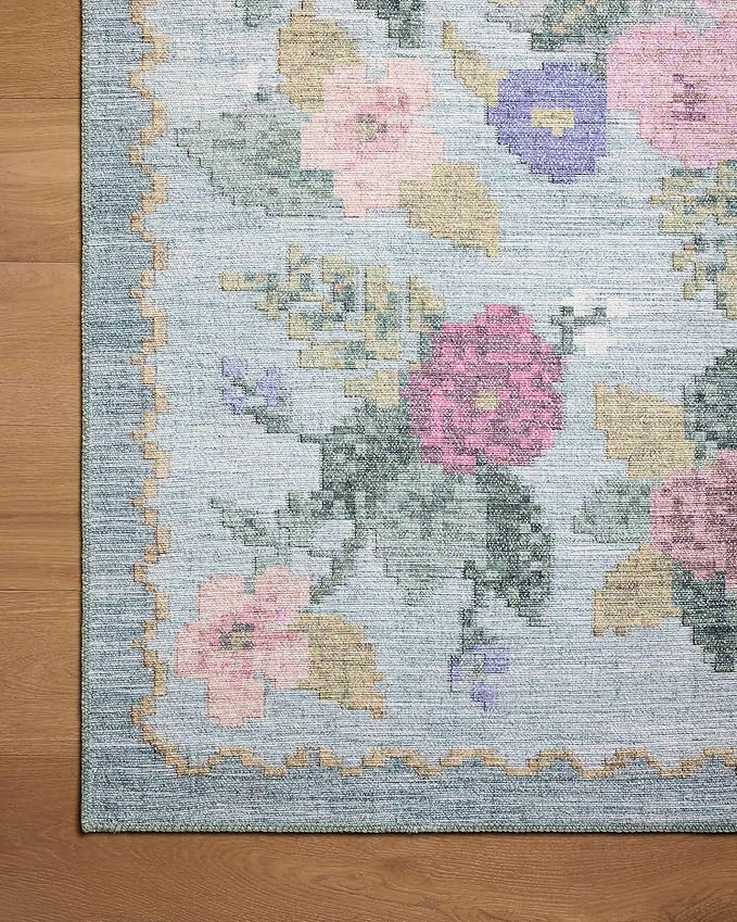 Loloi Rifle Paper Co. Rosa Collection RSA-02 Sky 2'-0" x 5'-0" Accent Rug