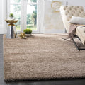 SAFAVIEH Milan Shag Collection Area Rug - 9' Square, Dark Beige, Solid Design, Non-Shedding & Easy Care, 2-inch Thick Ideal for High Traffic Areas in Living Room, Bedroom (SG180-1414)
