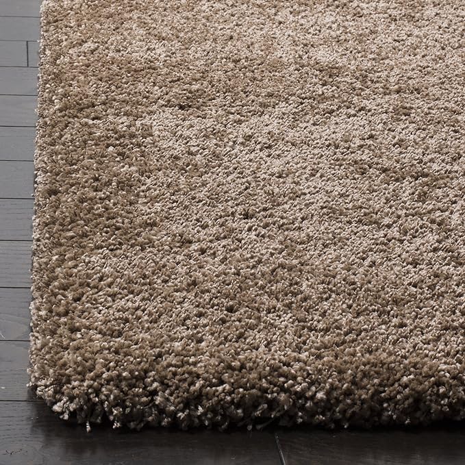 SAFAVIEH Milan Shag Collection Accent Rug - 4' x 6', Dark Beige, Solid Design, Non-Shedding & Easy Care, 2-inch Thick Ideal for High Traffic Areas in Entryway, Living Room, Bedroom (SG180-1414)