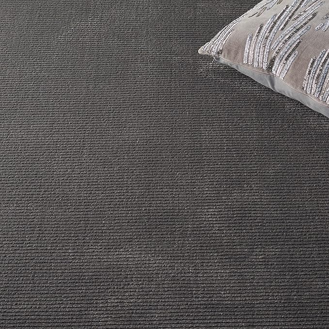 SAFAVIEH Revive Collection Accent Rug - 2'7" x 5', Charcoal, Solid Design, Non-Shedding & Easy Care, Ideal for High Traffic Areas in Entryway, Living Room, Bedroom (REV102H)