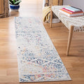 SAFAVIEH Tulum Collection Runner Rug - 2' x 9', Ivory & Blue, Moroccan Boho Tribal Design, Non-Shedding & Easy to Clean, Ideal for Living Room, Hallway, Foyer, Entryway, Bedroom (TUL272C)