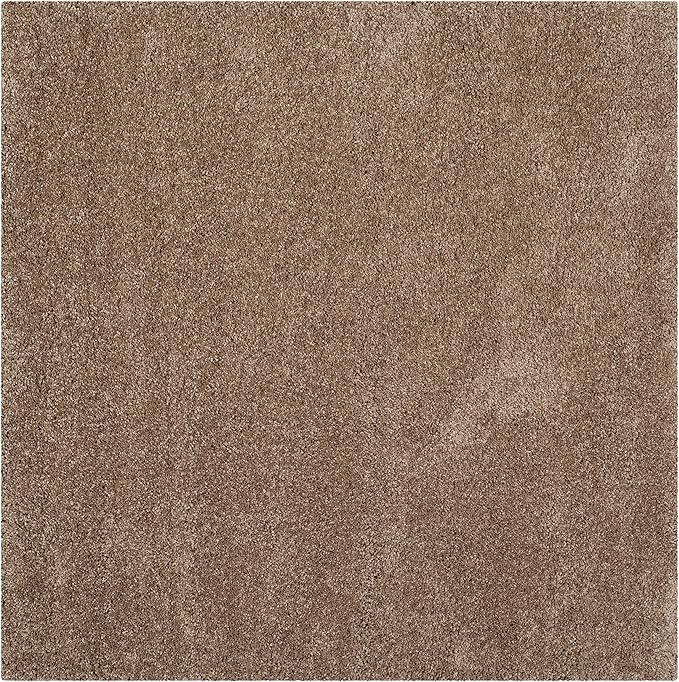 SAFAVIEH Milan Shag Collection Area Rug - 3' Square, Red, Solid Design, Non-Shedding & Easy Care, 2-inch Thick Ideal for High Traffic Areas in Living Room, Bedroom (SG180-4040)