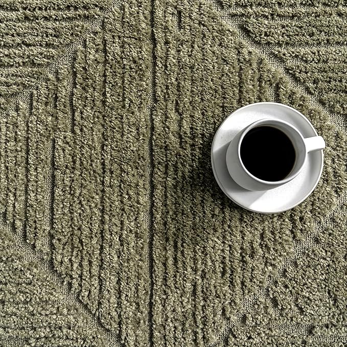 nuLOOM Kerry Green, 7'10" x 10', Geometric, Soft and Cozy, High Traffic, Stain Resistant, Easy Clean, Durable Area Rug for Bedroom, Living Room, Dining Space, Den, Foyer, Entryway