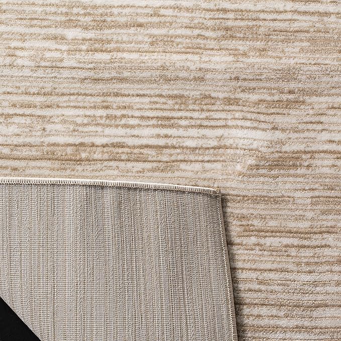 SAFAVIEH Vision Collection Area Rug - 10' Round, Cream, Modern Ombre Design, Non-Shedding & Easy to Clean, Ideal for Living Room, Bedroom, Dining Space (VSN606F)