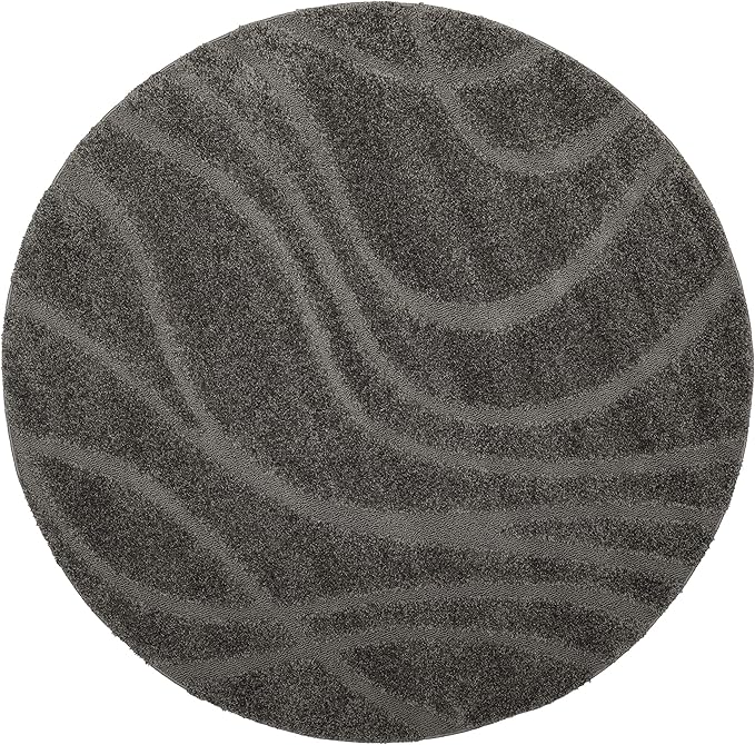 SAFAVIEH Florida Shag Collection Area Rug - 6' x 8' Oval, Grey & Grey, Non-Shedding & Easy Cleaning, Plush Thick Pile, Ideal for Living Room, Bedroom, Dining Space (SG471-8080)