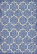 Unique Loom Outdoor Trellis Collection Area Rug (4' 1" x 6' 1" Rectangle, Navy Blue/ Ivory)