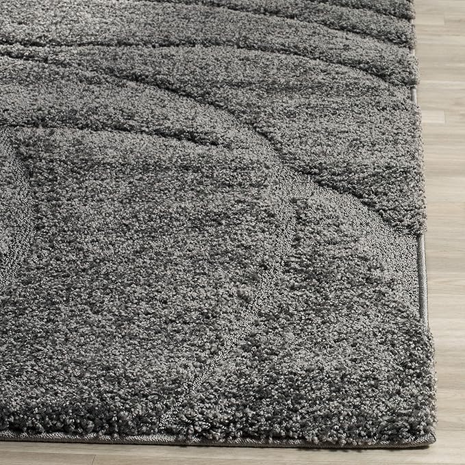 SAFAVIEH Florida Shag Collection Runner Rug - 2'3" x 11', Grey & Grey, Non-Shedding & Easy Care, 1.2-inch Thick Ideal for High Traffic Areas in Living Room, Bedroom (SG471-8080)