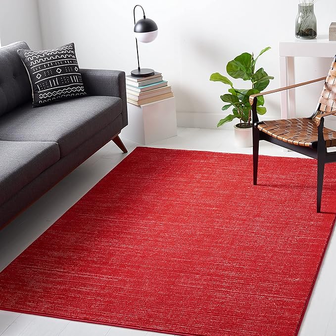 SAFAVIEH Area Rug 4x6 - Vision Collection - Red, Modern Ombre Design, Non-Shedding & Easy to Clean, Ideal for Living Room, Bedroom, Dining Space (VSN606Q)