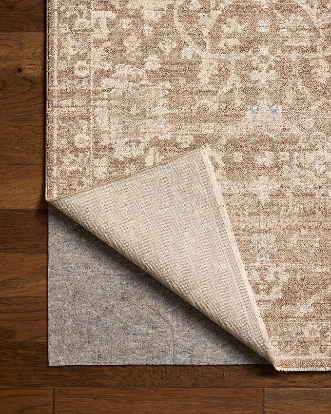 Loloi Chris Loves Julia Palma Collection PLM-09 Brown/Earth 2'-3" x 3'-10" Fringe Accent Rug Vintage Style Boho Living Room Bedroom Carpet