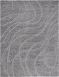 SAFAVIEH Florida Shag Collection X-Large Area Rug - 11' x 15', Grey & Grey, Non-Shedding & Easy Care, 1.2-inch Thick Ideal for High Traffic Areas in Living Room, Bedroom (SG471-8080)