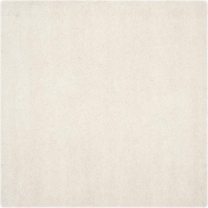 SAFAVIEH Milan Shag Collection 3' Square Ivory SG180 Solid Non-Shedding Living Room Bedroom Dining Room Entryway Plush 2-inch Thick Area Rug