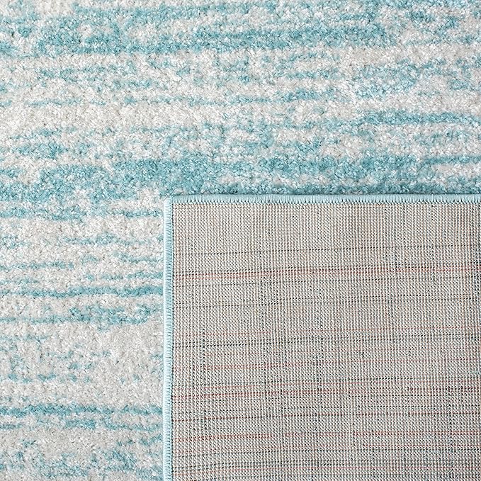 SAFAVIEH Adirondack Collection Runner Rug - 2'6" x 8', Aqua & Ivory, Modern Ombre Design, Non Shedding & Easy to Clean, Ideal for Hallway, Foyer, Kitchen, Entryway, Bedroom (ADR113J)